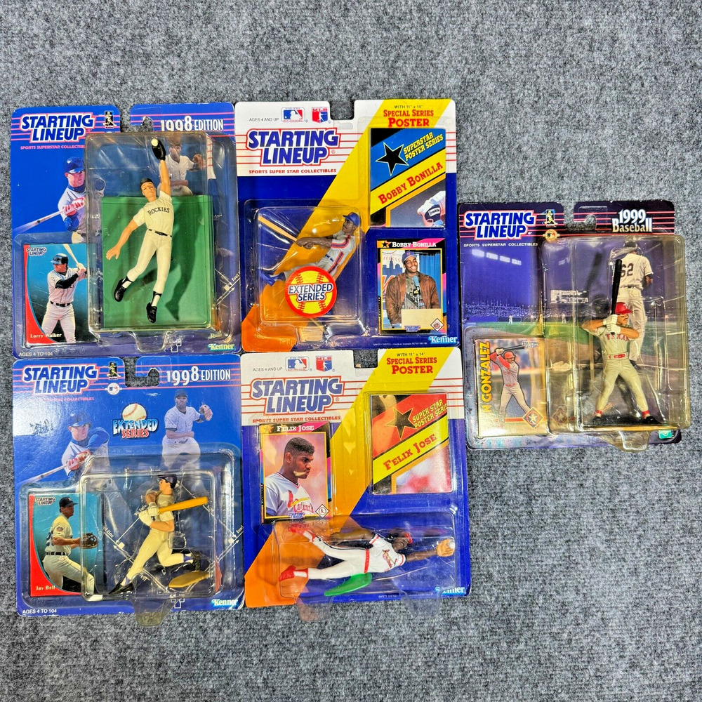 Vintage 90s Starting LineUp MLB Action Figure & Card Juan Felix Bobby Larry Jay